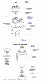 Diagram Diagram and Parts List for 1G912-G  Hamilton Beach Blender